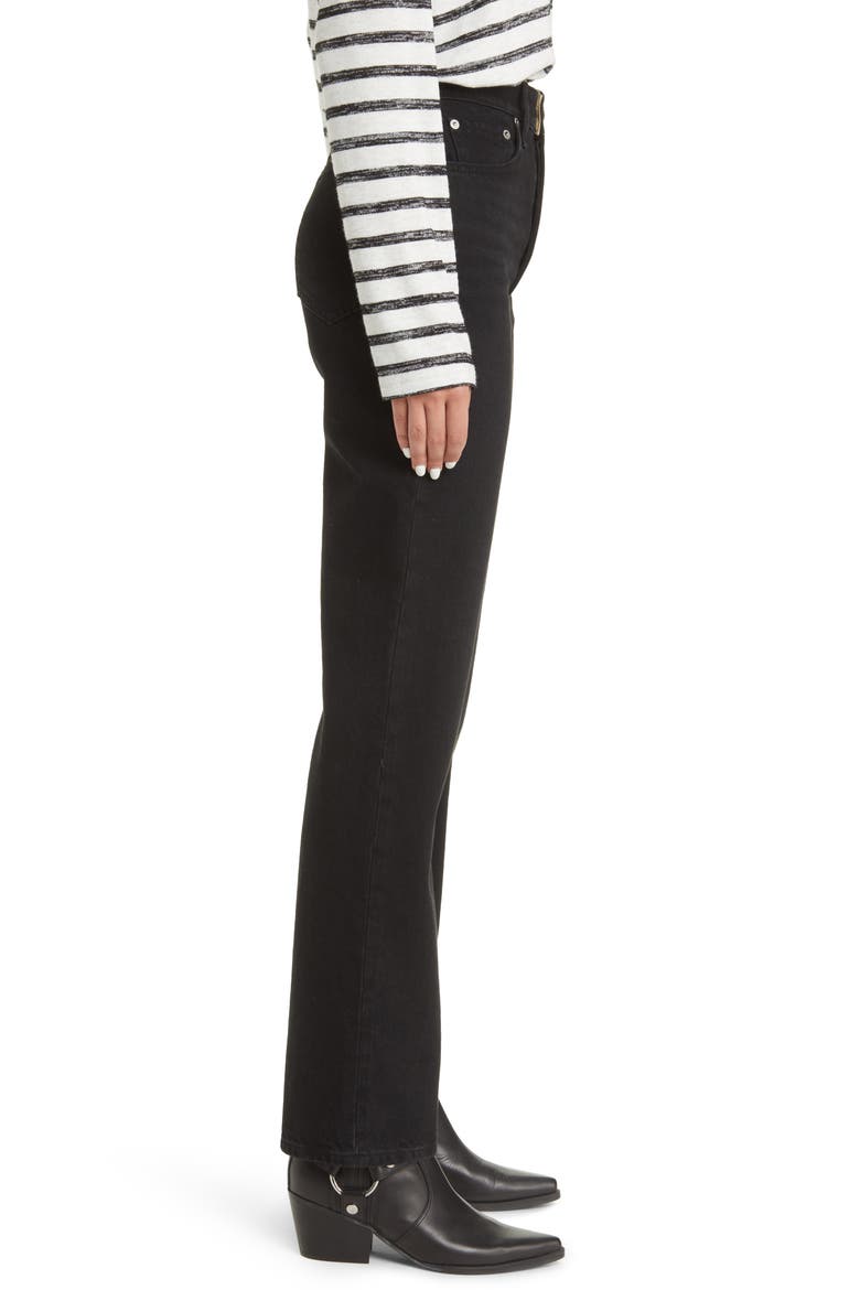 Alex High Waist Straight Leg Jeans, Alternate, color, BLACK