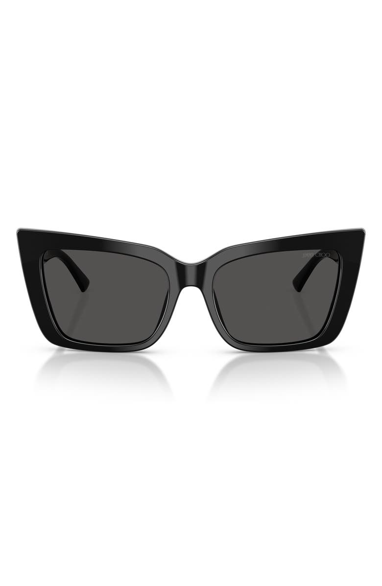Jimmy Choo 54mm Butterfly Sunglasses, Main, color, Black/ Dark Grey