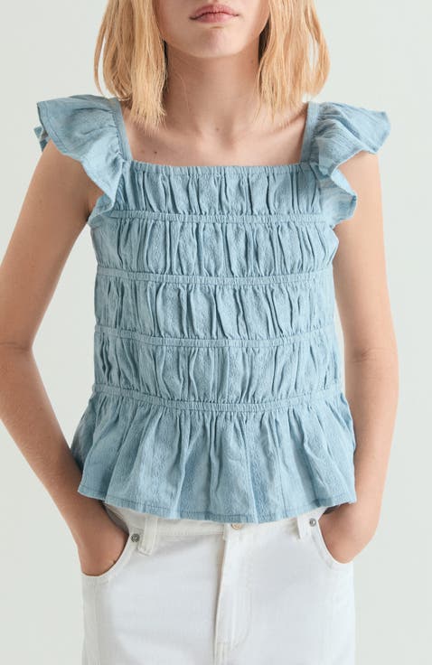 Kids Ruched Ruffled Blouse