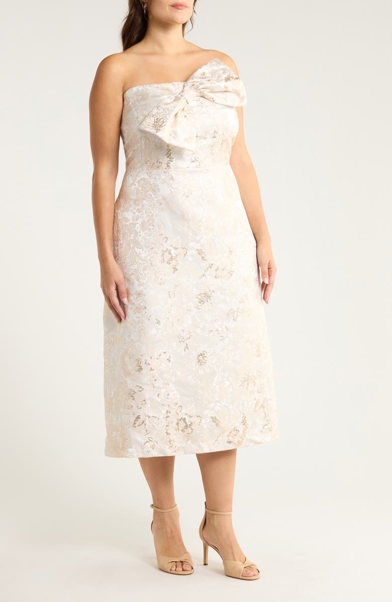 SUGARLIPS Lola Jacquard Strapless Dress, Alternate, color, Champagne