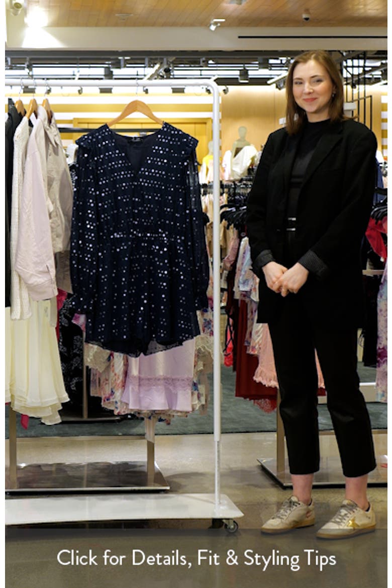 Dot Print Long Sleeve Chiffon Romper video