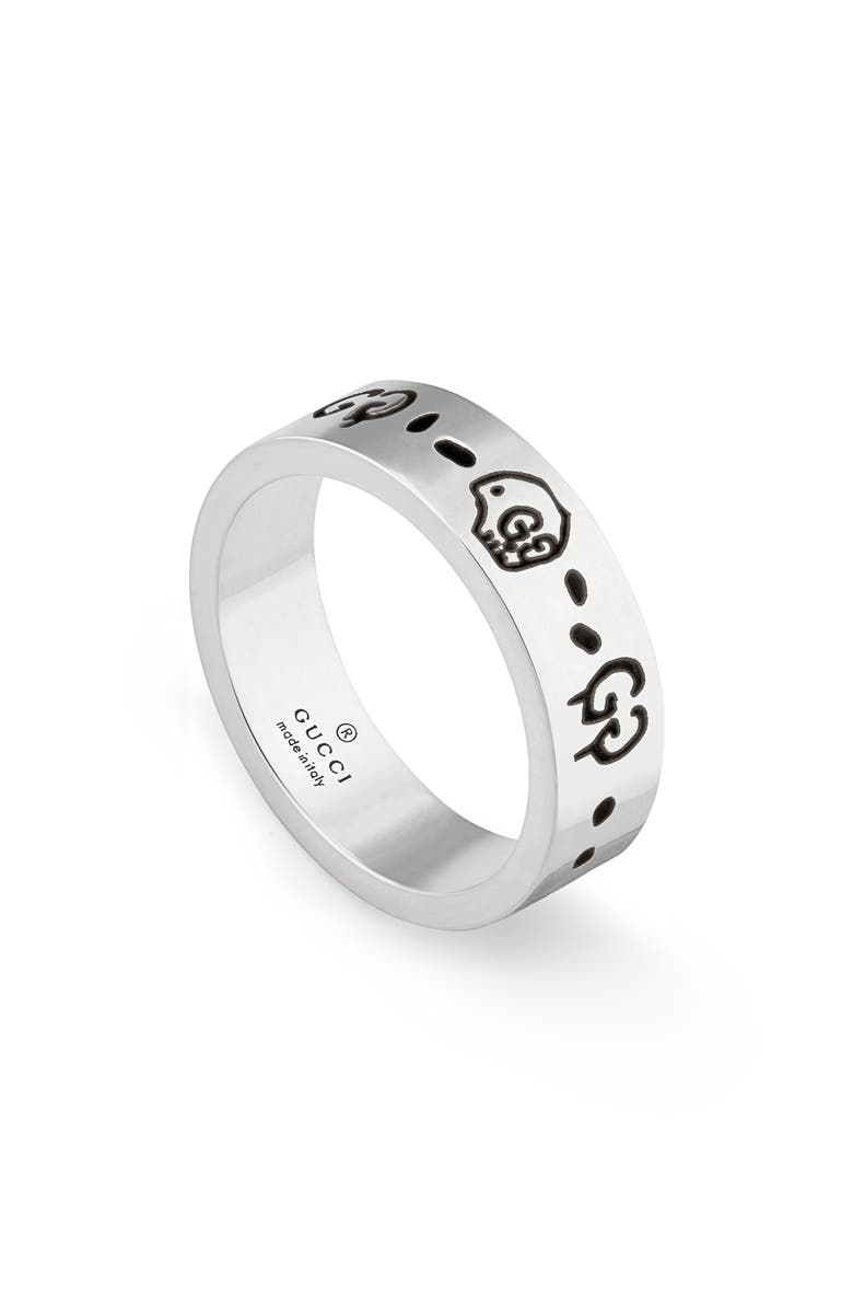 Gucci Ghost Silver Ring, Main, color, Silver