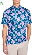 CONSTRUCT Regular Fit Layered Hibiscus Recycled Performance Golf Polo