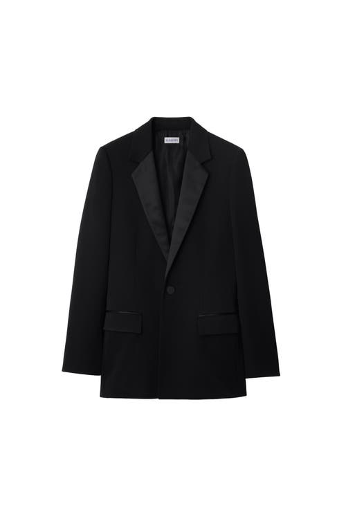 Burberry Wool Tuxedo Jacket In Black