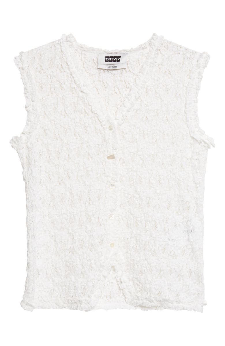 EENK Button Front Lace Tank, Alternate, color, Ivory