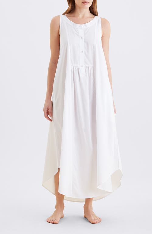Papinelle Madison Button-up Maxi Nightgown In White