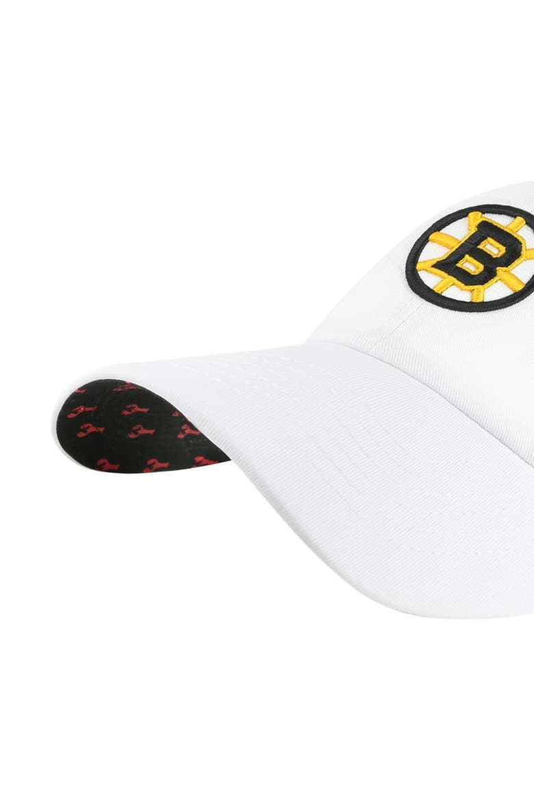 Women's '47 White Boston Bruins Confetti Clean Up Adjustable Hat, Alternate, color, White