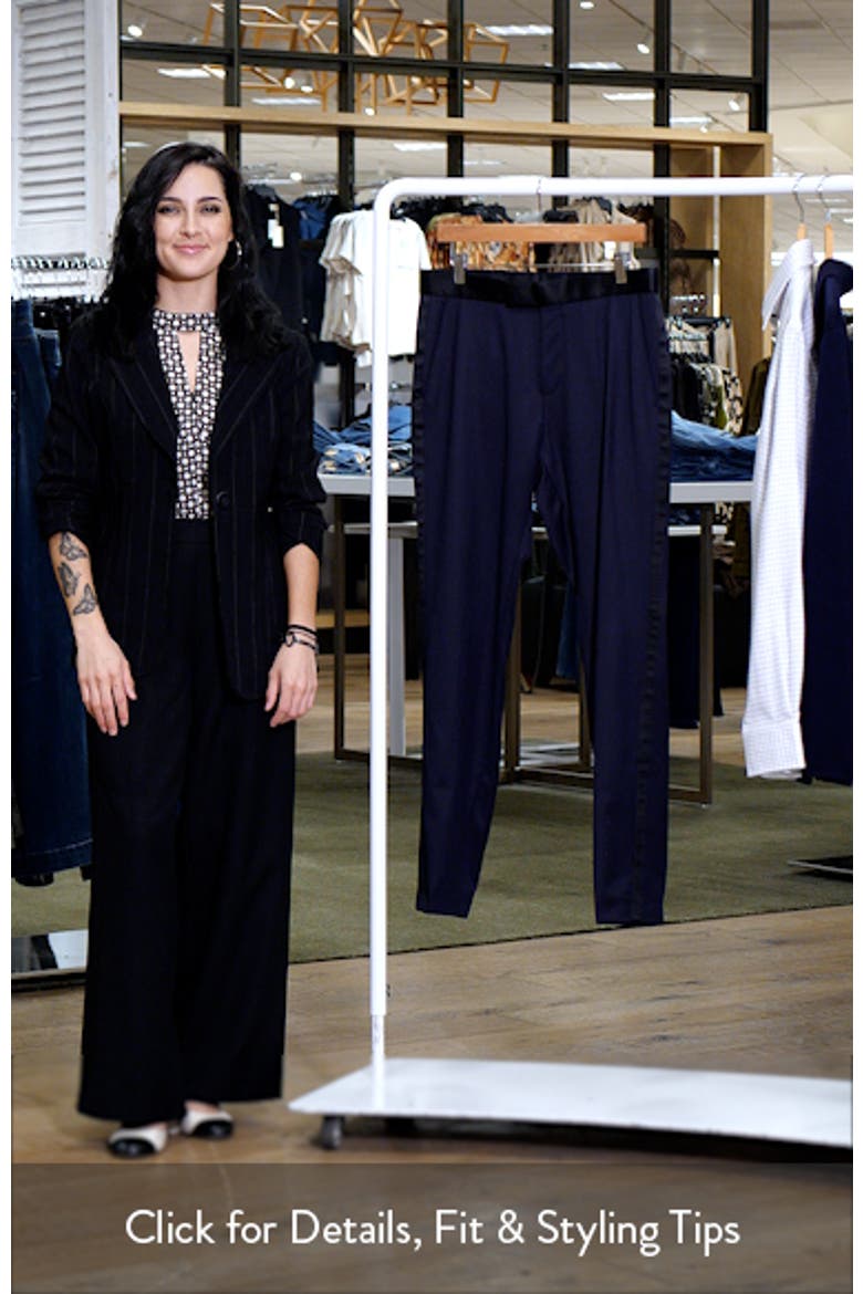 Genius Slim Fit Navy Virgin Wool Tuxedo Pants video