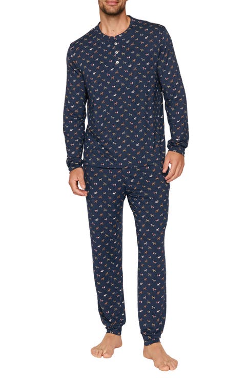 Henry Print Jersey Long Pajamas