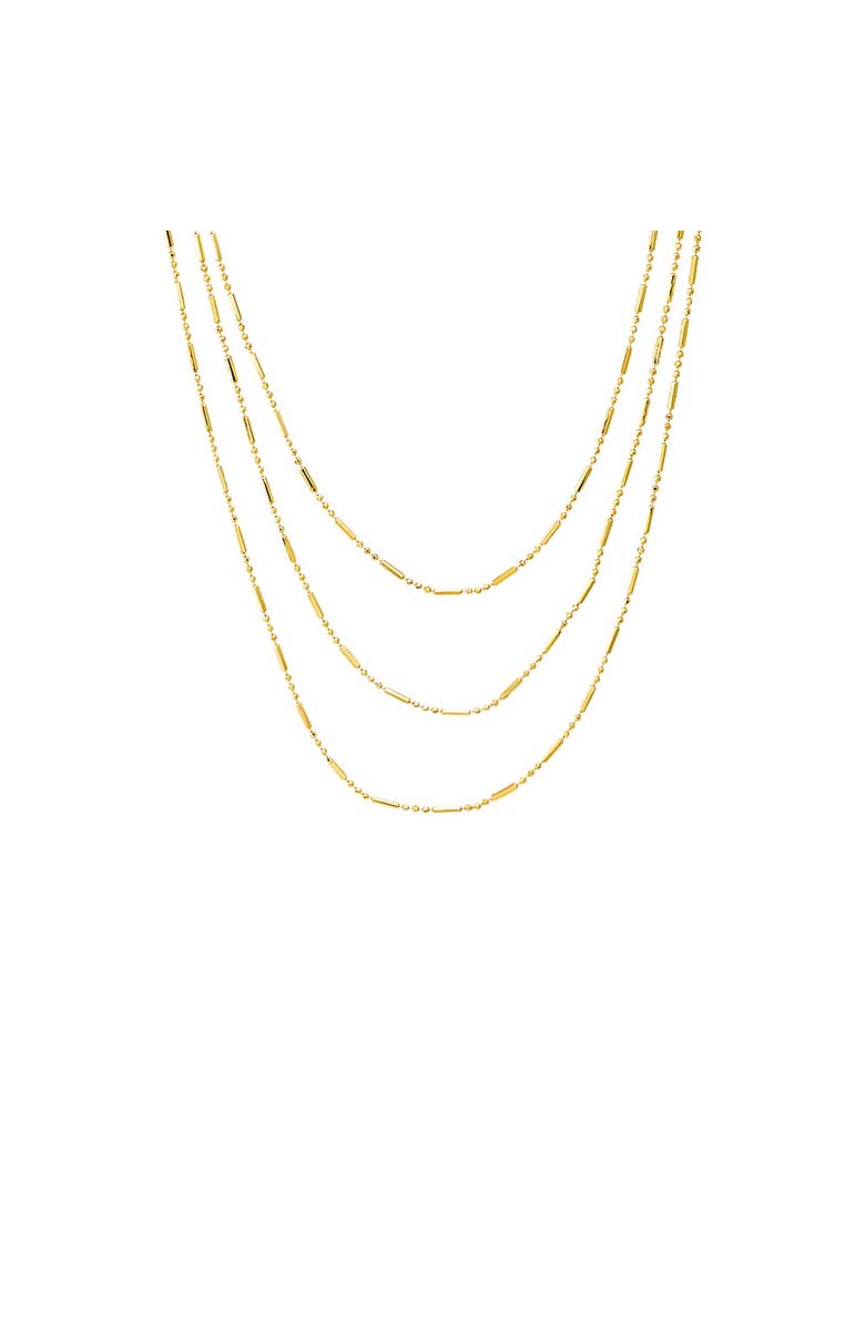 BY ADINA EDEN Solid Bar X Ball Chain Necklace Combo Set, Main, color, 