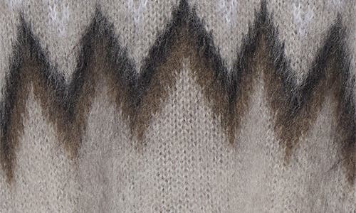 Acne Studios Kissick Fair Isle Padded Mohair & Wool Blend Turtleneck Sweater In Gray