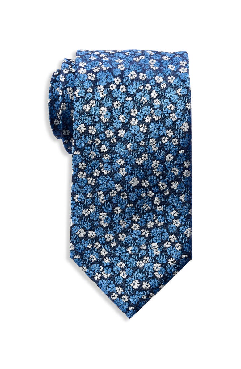 Synrgy by DXL Big & Tall Micro Floral Tie, Main, color, Blue