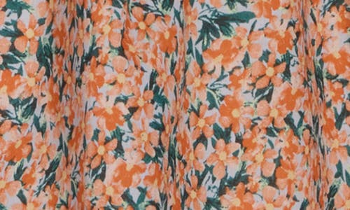 Lush Shoulder Tie Babydoll Dress In Orange Floral