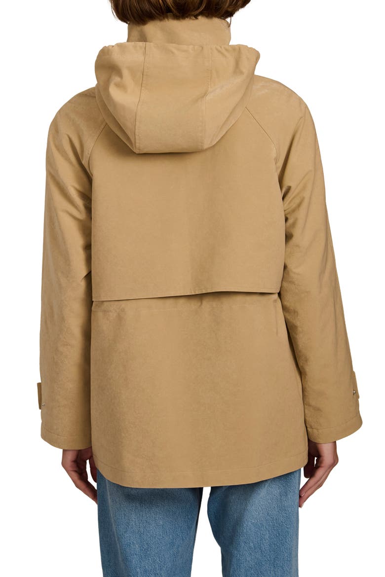 Stand Collar Raincoat, Alternate, color, KHAKI