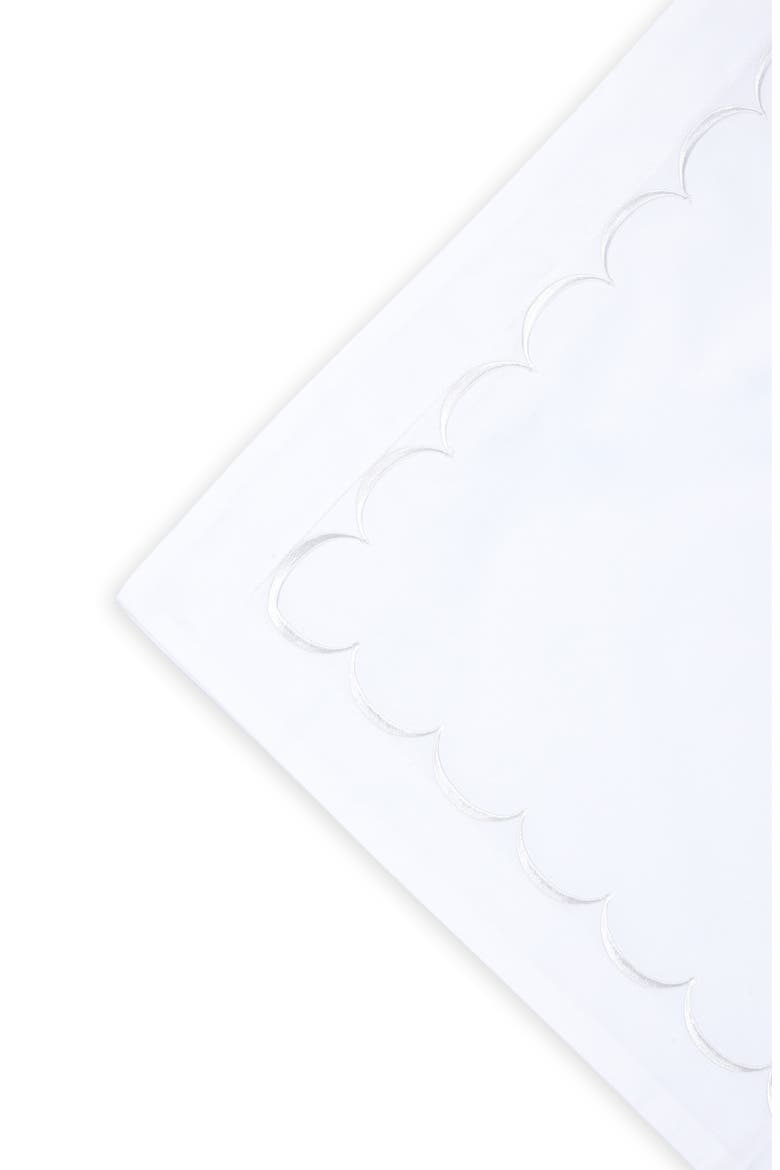 Set of 2 Scallop Embroidered 600 Thread Count 100% Cotton Euro Shams, Alternate, color, WHITE