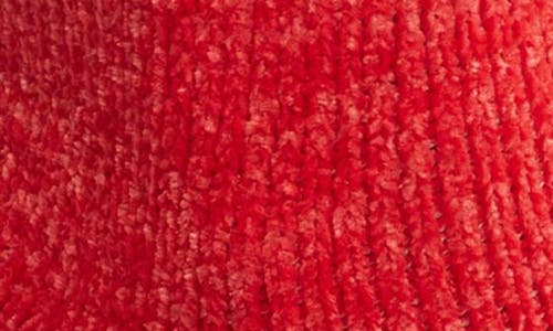 Stems Fuzzy Chenille Crew Socks In Red