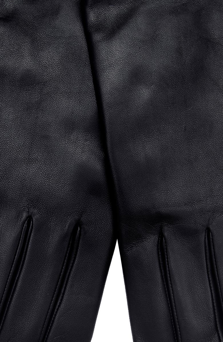 COACH Sculpted C Wool Lined Leather Tech Gloves, Alternate, color, Black