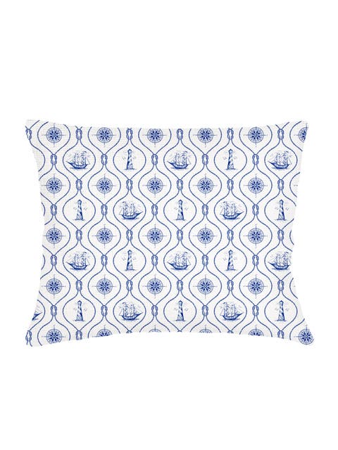 Maritime Compass Linen Dutch Euro Pillow Cover Only