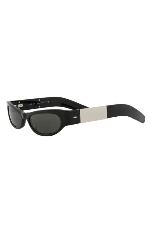 Gucci Contemporary Rectangular Frame Sunglasses In Black Black Grey