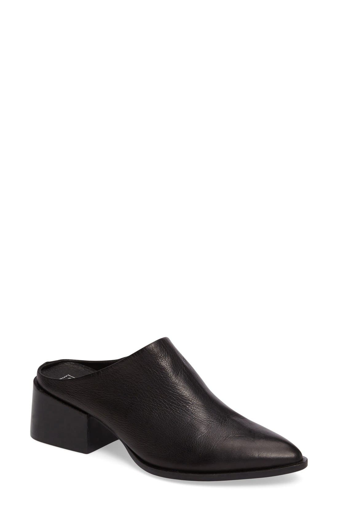 Camille Pointy Toe Mule, Main, color, BLACK