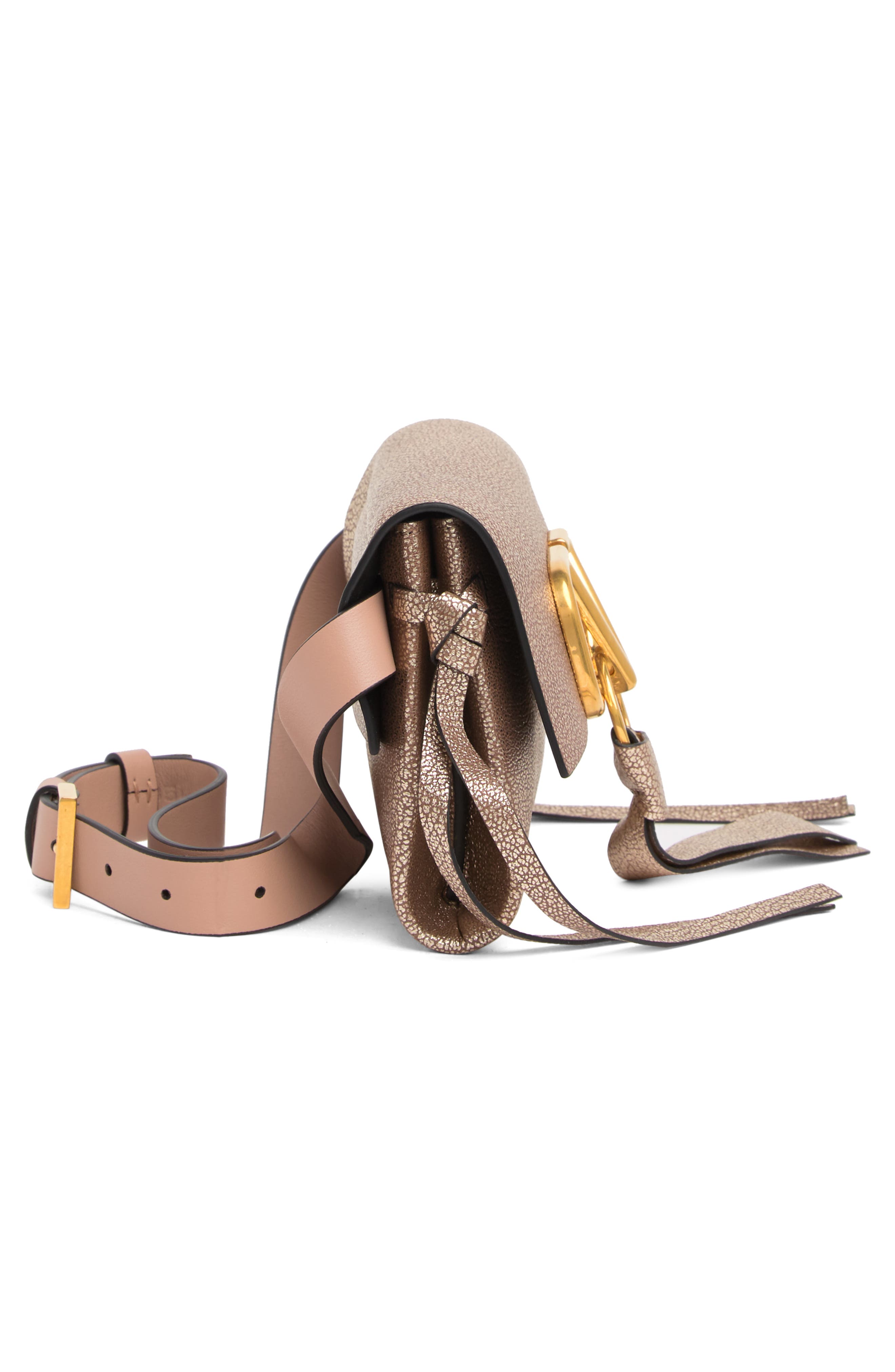 Valentino VLOGO Glitter Leather Belt Bag, Alternate, color, 