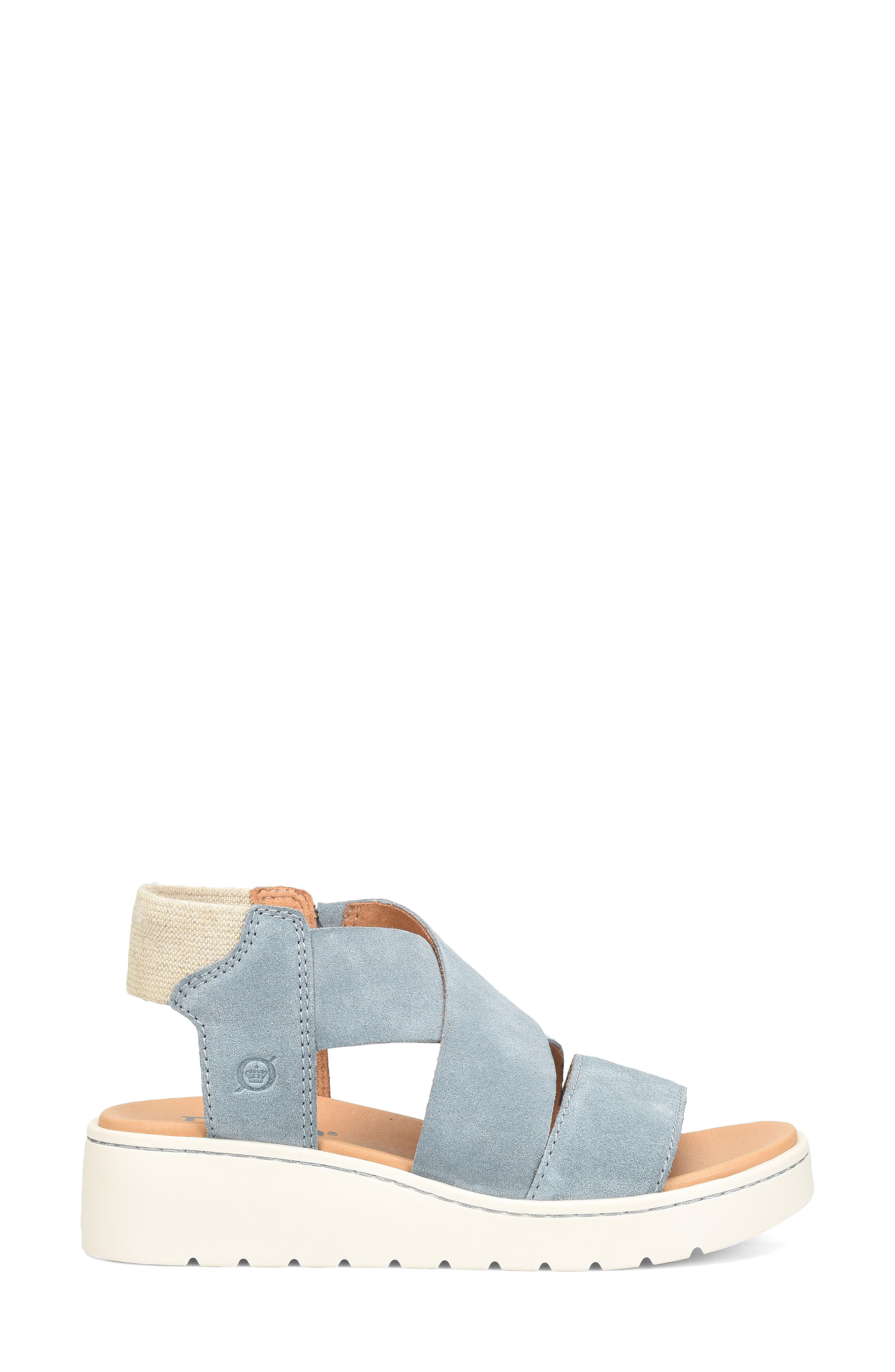 Børn Kirby Wedge Sandal, Alternate, color, Light Blue Suede