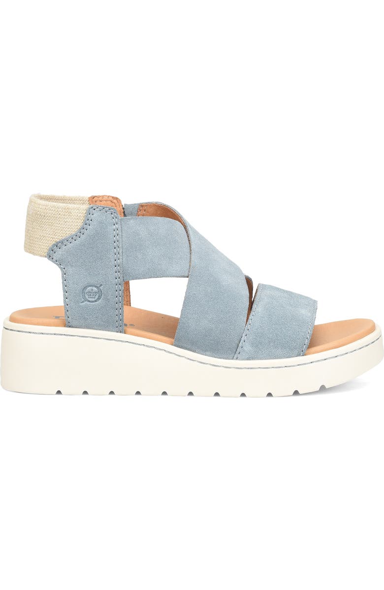 Børn Kirby Wedge Sandal, Alternate, color, Light Blue Suede