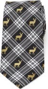 Cufflinks, Inc. Stag Black Plaid Silk Tie