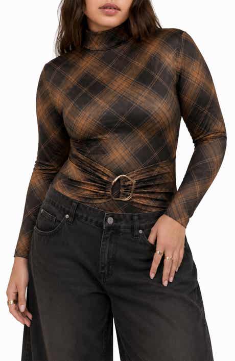 Adair Plaid Mock Neck Bodysuit