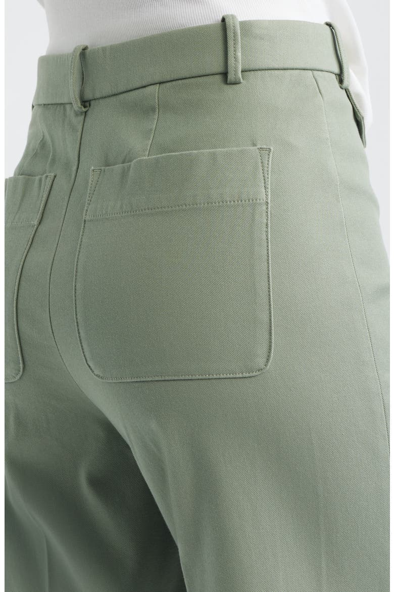 Easy Flare Crop Cotton Blend Pants, Alternate, color, SAGE BRUSH