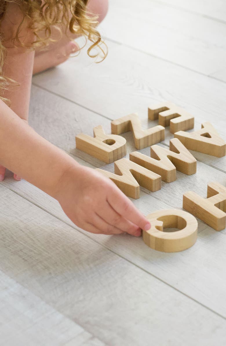 Wee Gallery Wooden Alphabet Letters, Alternate, color, Natural Bamboo