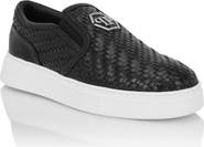 PHILIPP PLEIN Weaved Leather Slip-On Shoes Hexagon Men