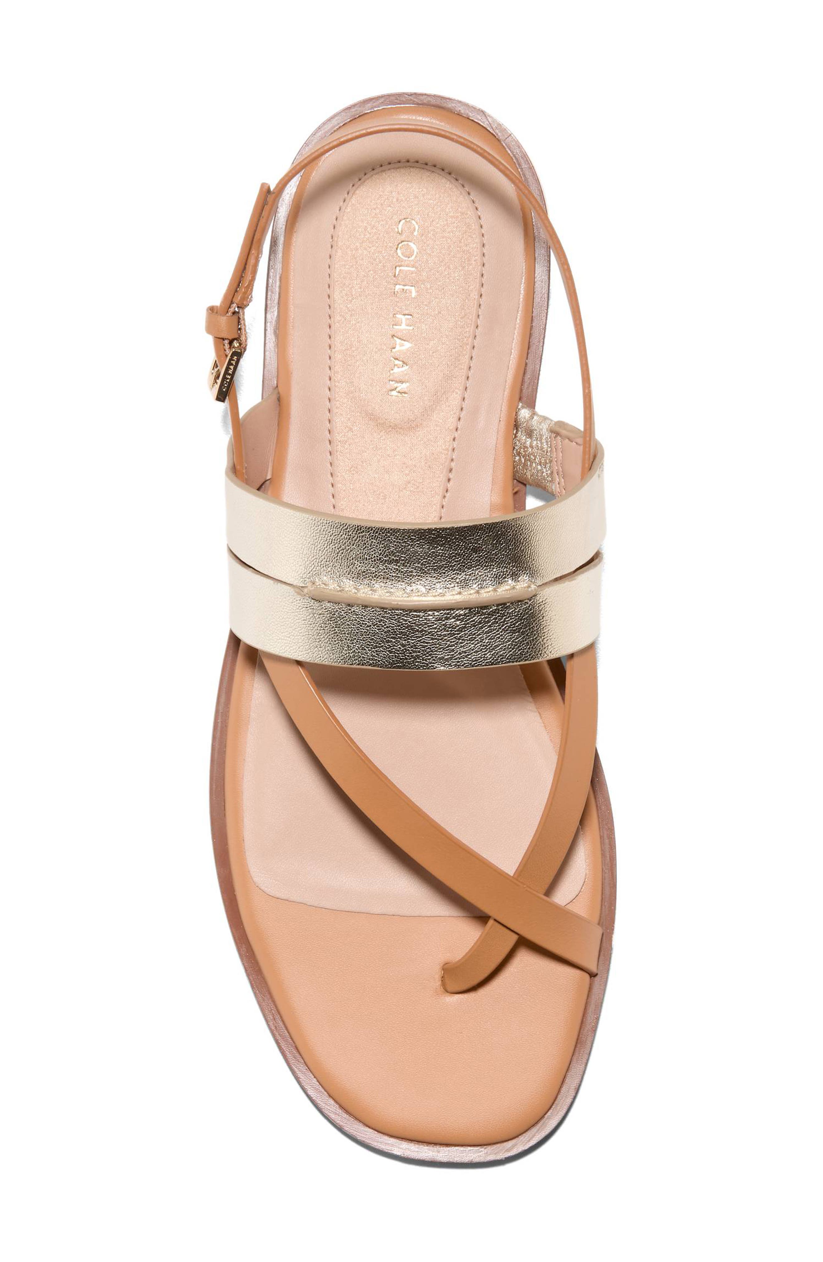Estella Slingback Leather Sandal, Alternate, color, SOFT GOLD LEATHER / BISCUIT