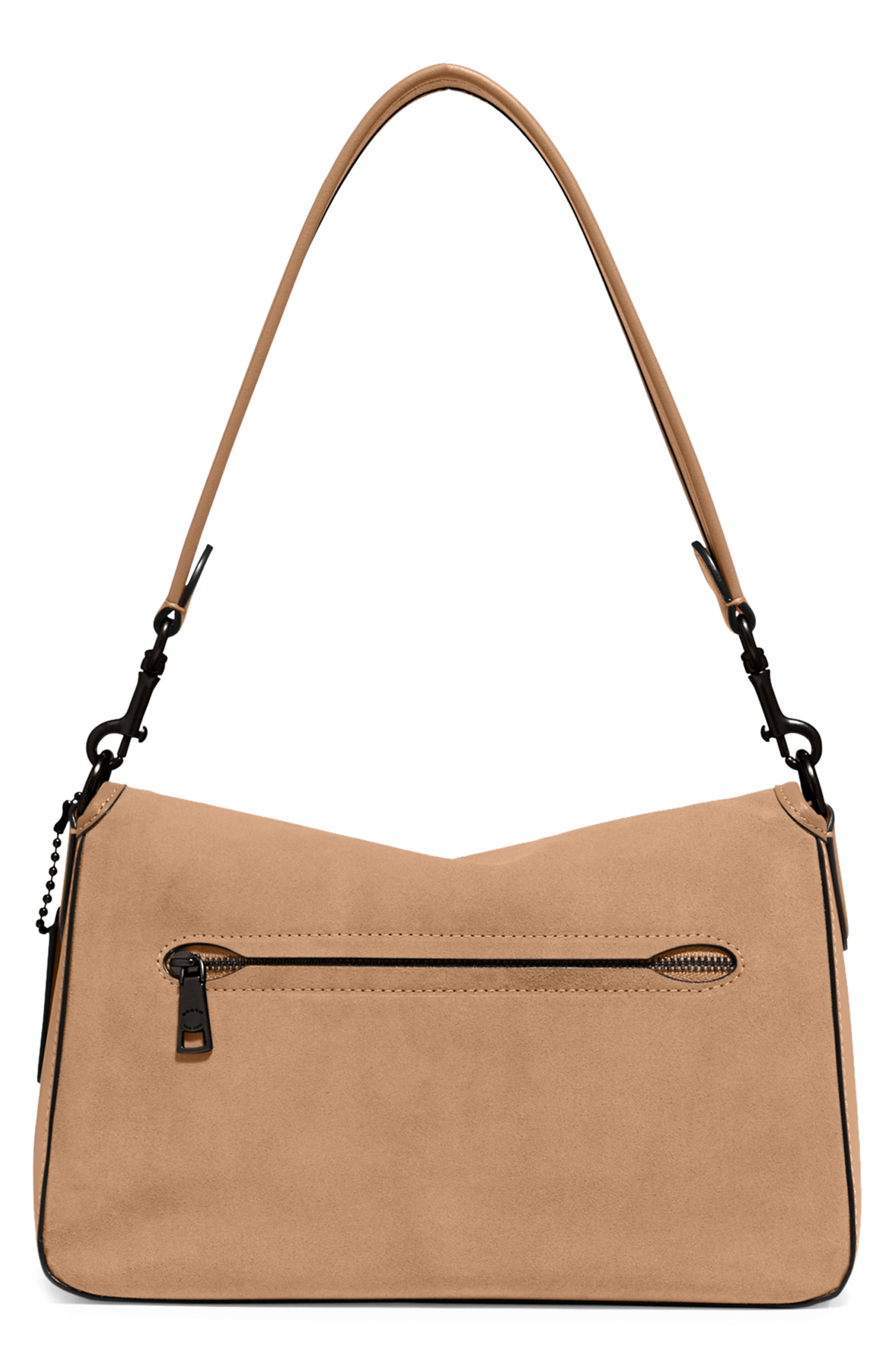 COACH Leather & Suede Shoulder Bag, Alternate, color, 