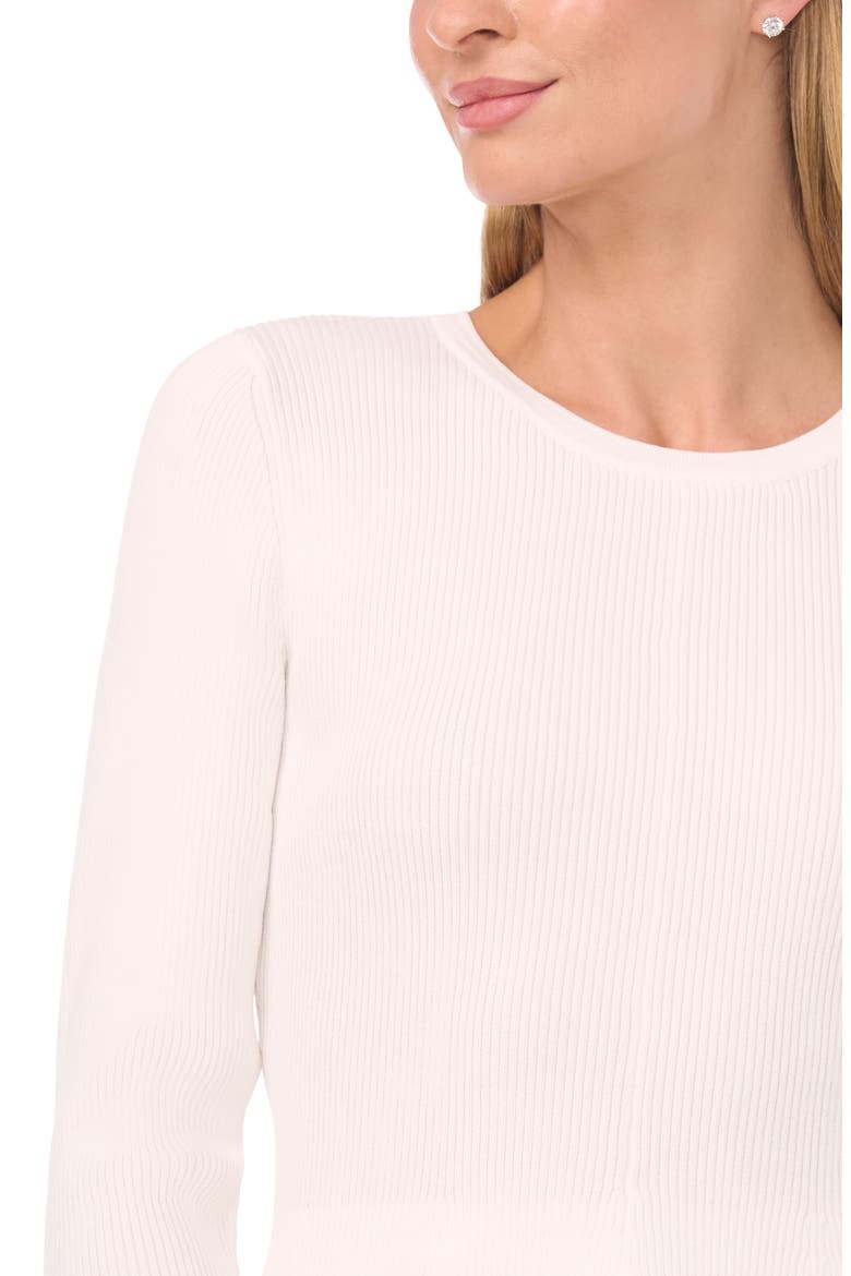 Rib Peplum Sweater, Alternate, color, ANTIQUE WHITE