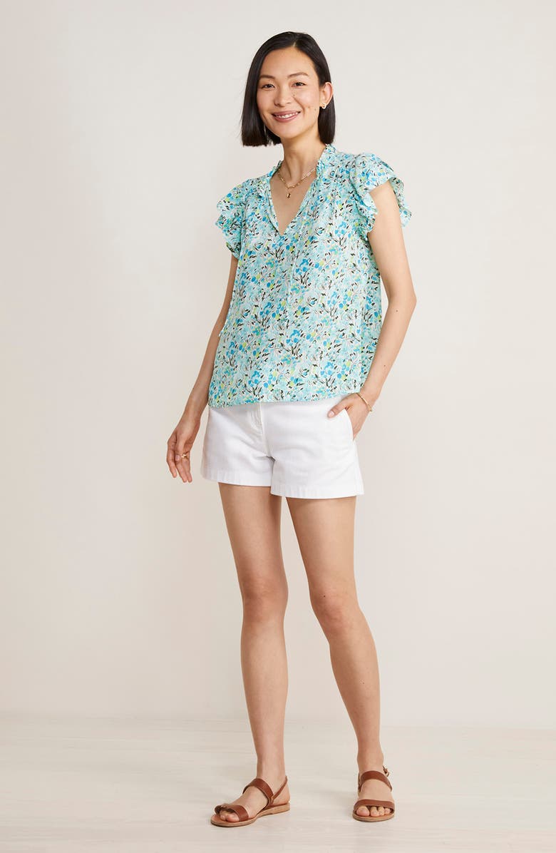 vineyard vines Cupro & Silk Flutter Sleeve Top, Alternate, color, 