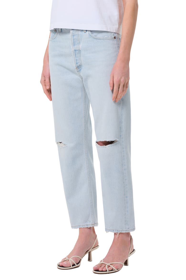 '90s Ripped Mid Rise Crop Relaxed Straight Leg Jeans, Main, color, REQUIEM