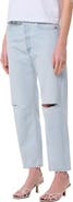 AGOLDE '90s Ripped Mid Rise Crop Relaxed Straight Leg Jeans