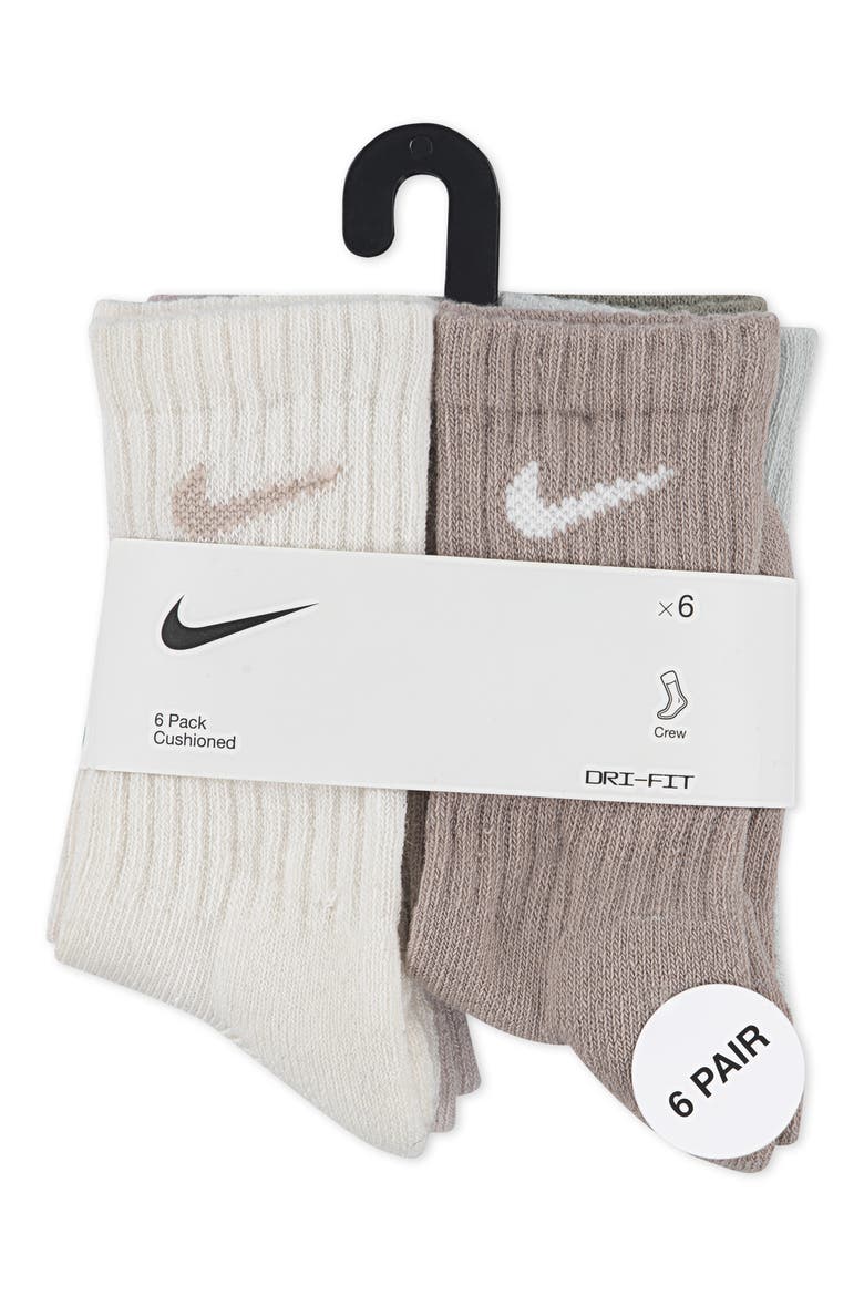 Kids' Basic Swoosh Rib Crew Socks, Alternate, color, SAIL