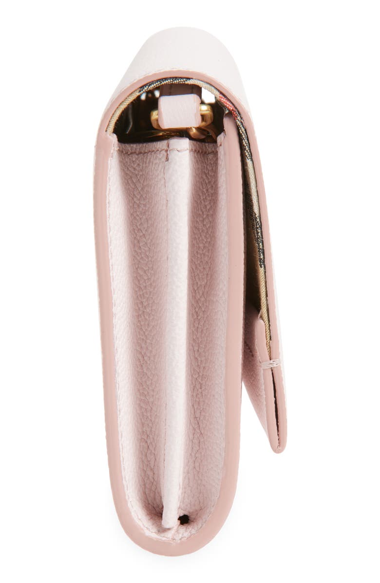 Burberry Cotswolds Leather Wallet on a Chain, Alternate, color, Cameo Pink