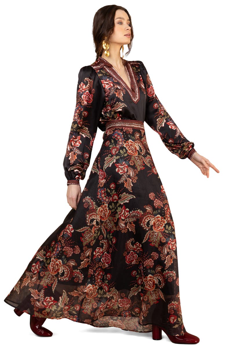 Hale Bob Araceli Organza Skirt, Alternate, color, Black