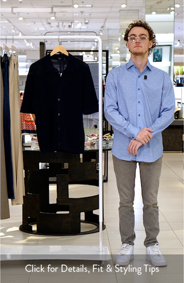 Tactile Cotton Open Stitch Button-Up Shirt, sales video thumbnail