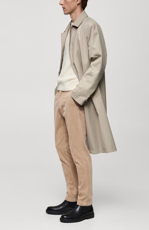 Mango Slim Fit Straight Leg Corduroy Pants In Beige