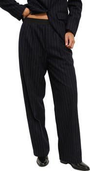 Alex Mill Primrose Pinstripe Pleated Wool Pull-On Trousers