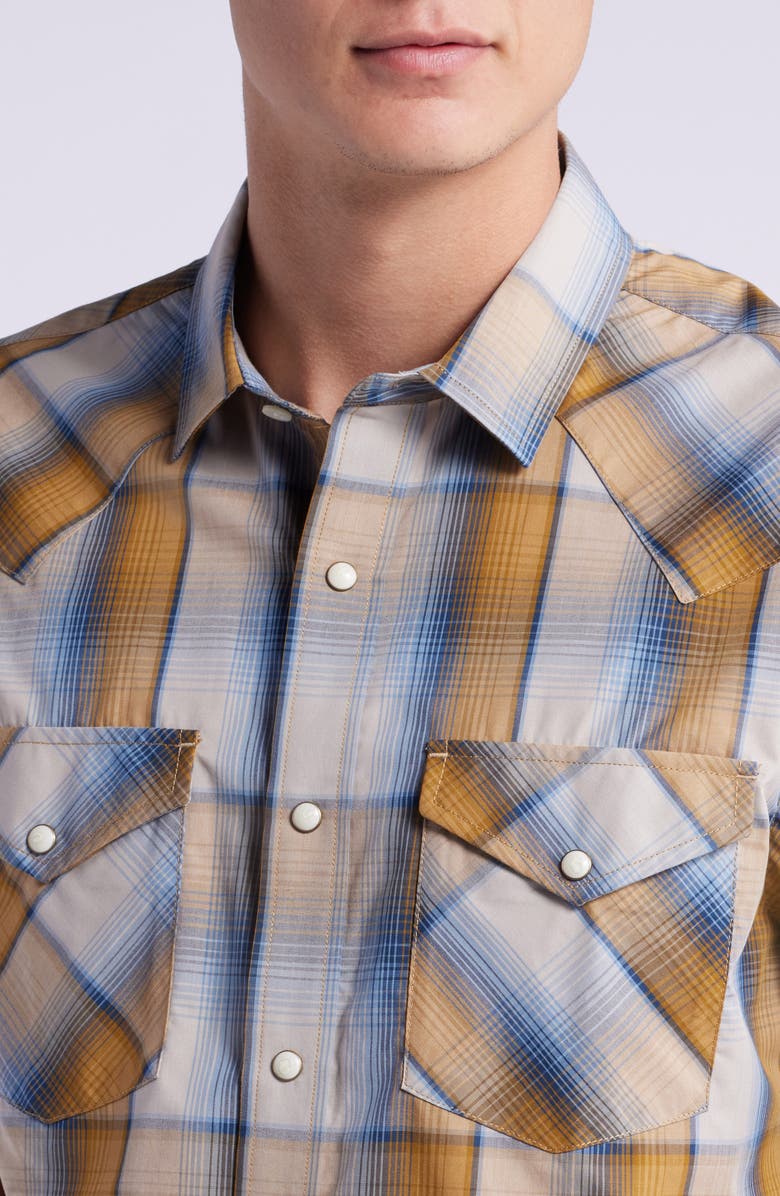 Pendleton Frontier Plaid Short Sleeve Snap-Up Western Shirt, Alternate, color, 