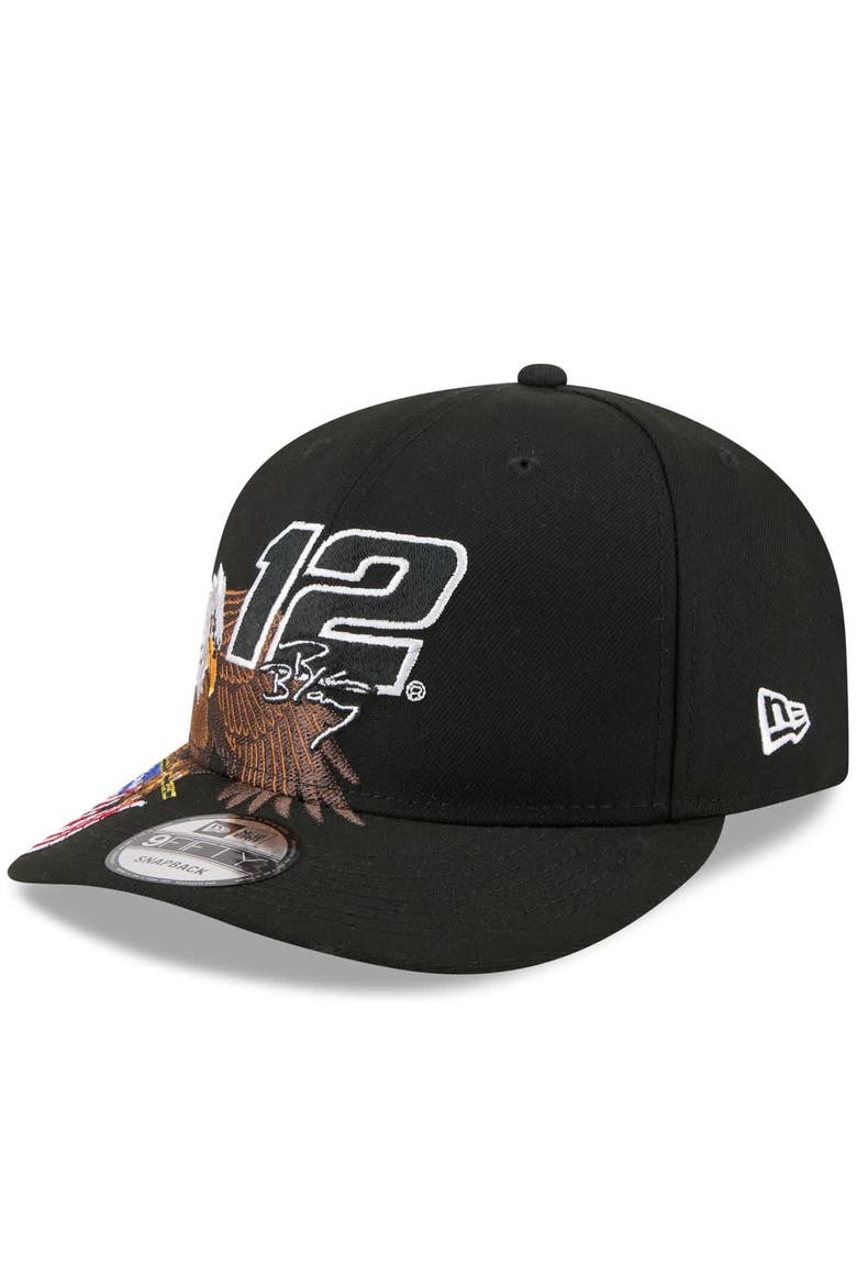 Men's New Era Black Ryan Blaney Patriotic Eagle & Flag A-Frame 9FIFTY Snapback Hat, Alternate, color, Black