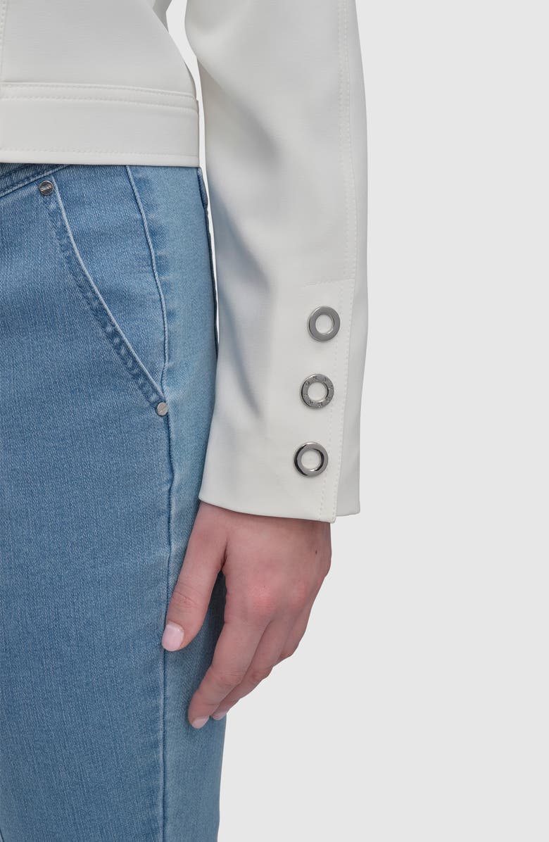 DKNY Grommet Sleeve Trucker Jacket, Alternate, color, 