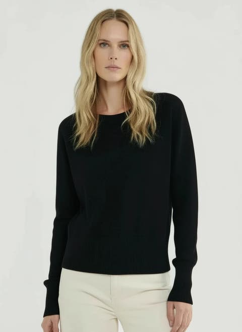 Cashmere Long Sleeve Pullover Crewneck