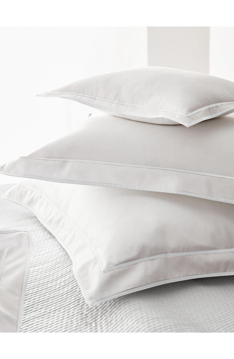 Lauren Ralph Lauren Spencer Border Sateen Duvet Cover, Alternate, color, White And White