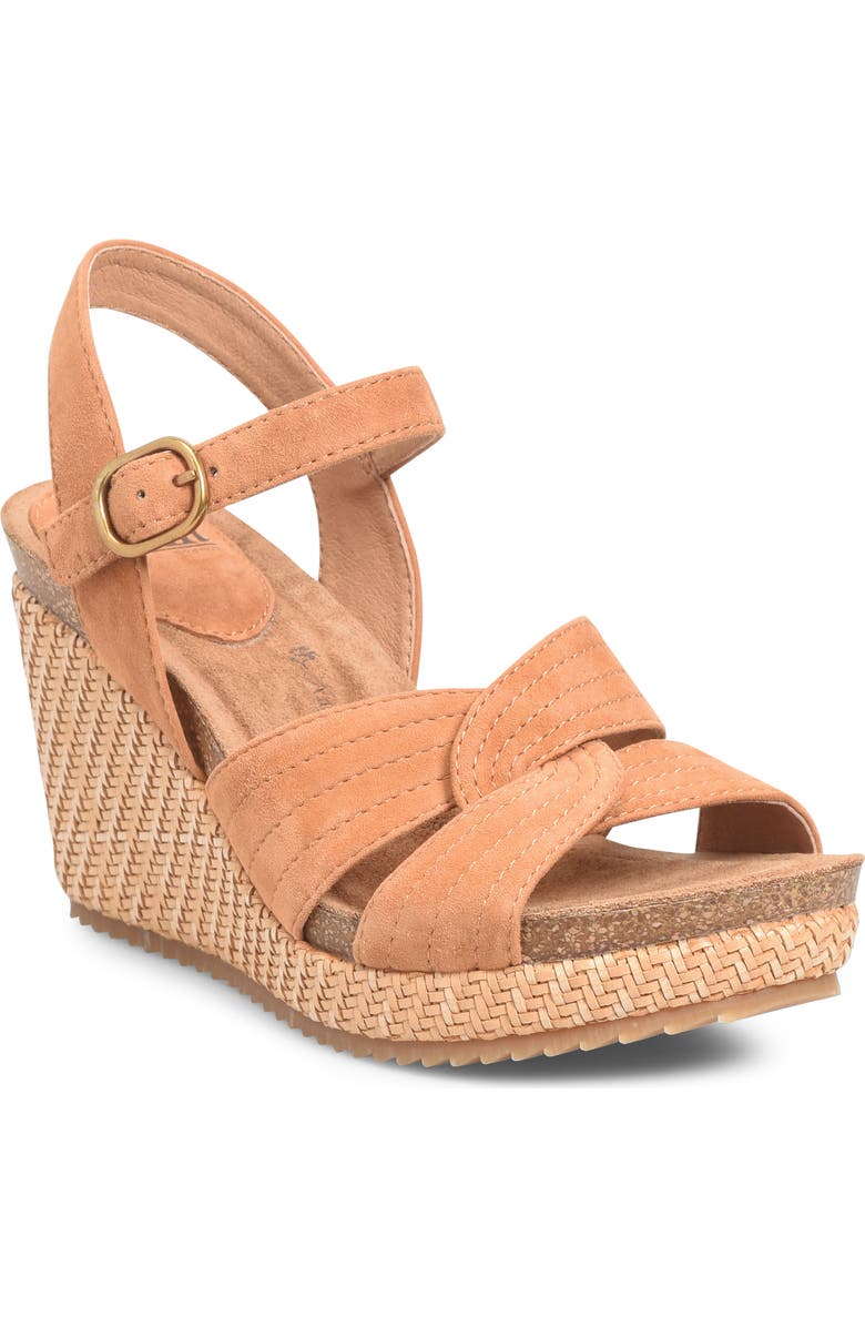 Söfft Clarissa Wedge Sandal, Main, color, Tan